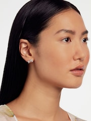 Ted Baker Silver Tone BARSETA Crystal Bow Stud Earrings - Image 4 of 4