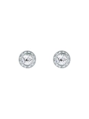Ted Baker Silver Tone SOLETIA: Solitaire Sparkle Crystal Stud Earrings - Image 2 of 4