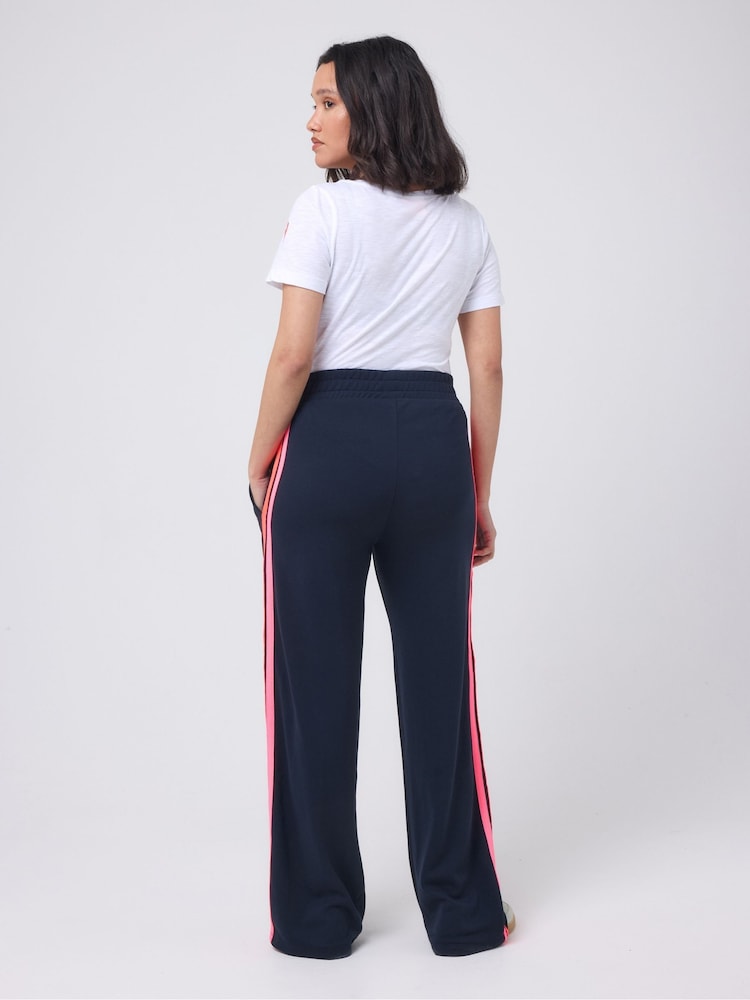 SCAMP & DUDE Blue Side Stripe Wide Leg Jersey Trousers - Image 2 of 5 SCAMP & DUDE Blue Side Stripe Wide Leg Jersey Trousers - Image 2 of 5