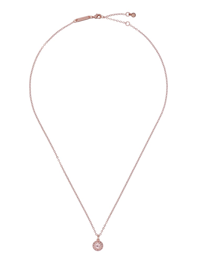 Ted Baker Rose Pink SOLTELL: Solitaire Sparkle Crystal Pendant Necklace - Image 1 of 5