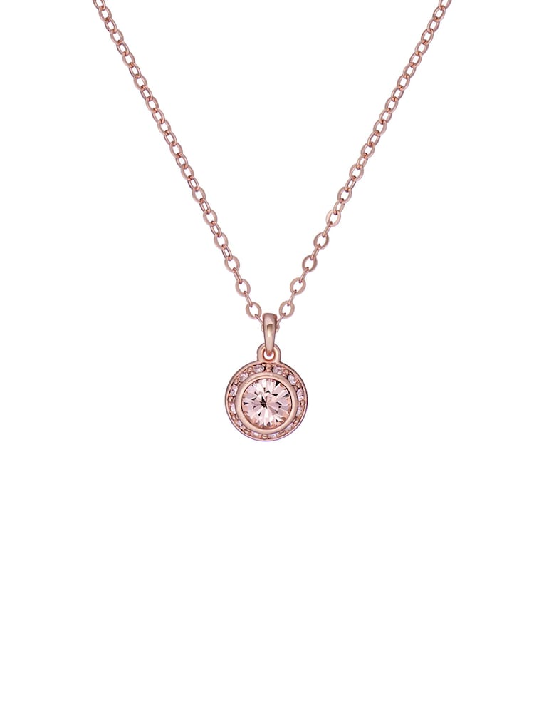 Ted Baker Rose Pink SOLTELL: Solitaire Sparkle Crystal Pendant Necklace - Image 3 of 5