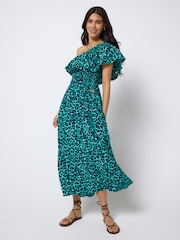 Rochie midi cu un umăr și imprimeu Jaguar SCAMP & DUDE - Imaginea 2 din 5