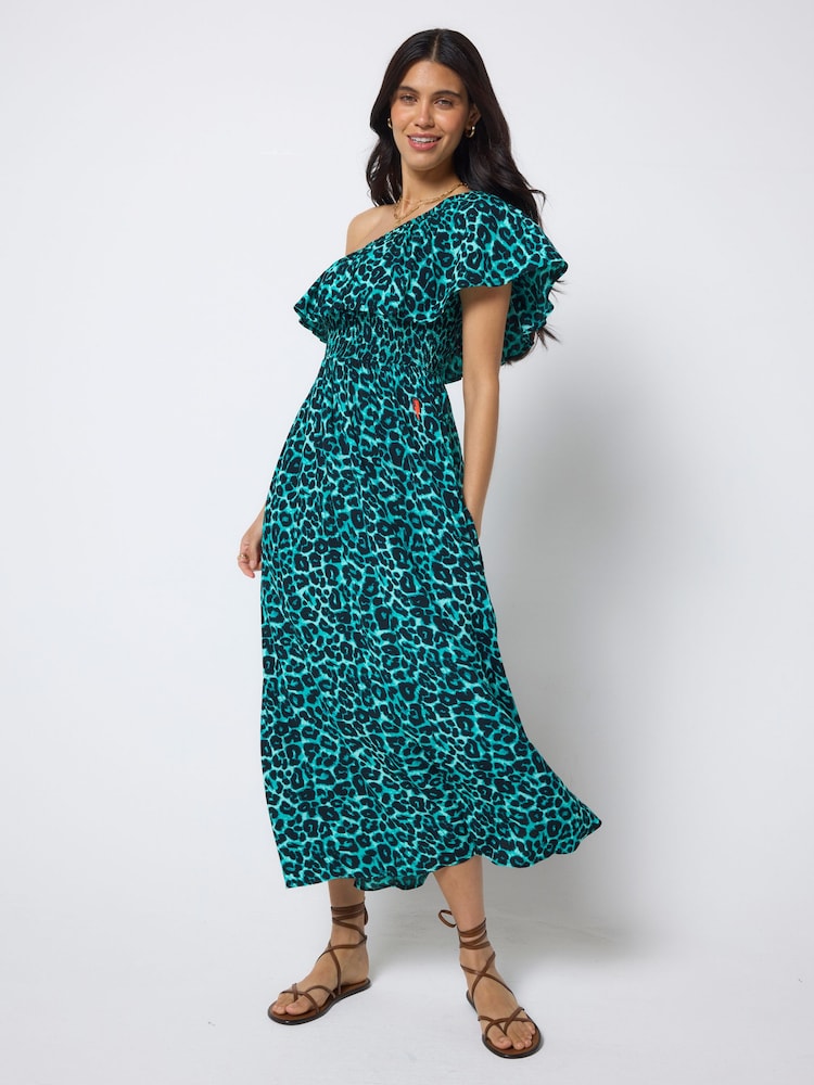 Rochie midi cu un umăr și imprimeu Jaguar SCAMP & DUDE - Imaginea 2 din 5 Rochie midi cu un umăr și imprimeu Jaguar SCAMP & DUDE - Imaginea 2 din 5