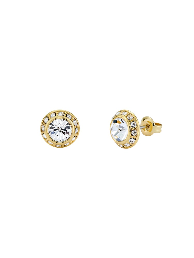 Ted Baker Gold Tone SOLETIA: Solitaire Sparkle Crystal Stud Earrings - Image 3 of 5
