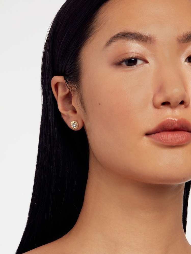 Ted Baker Gold Tone SOLETIA: Solitaire Sparkle Crystal Stud Earrings - Image 5 of 5