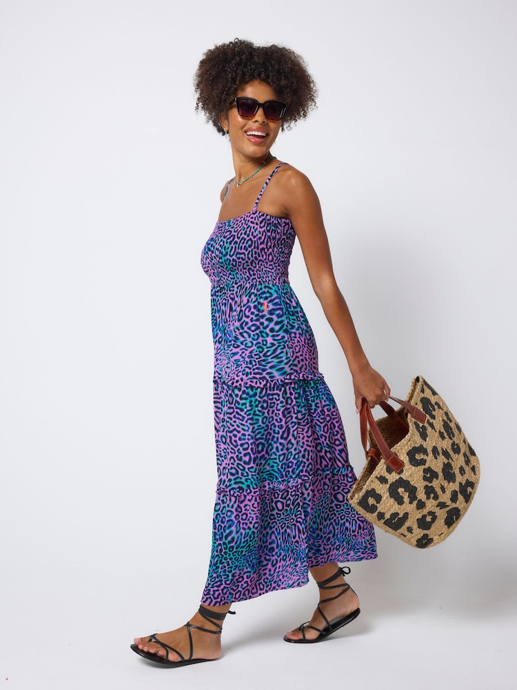 SCAMP & DUDE Pink Leopard Ray Bandeau Dress - Image 2 of 5 SCAMP & DUDE Pink Leopard Ray Bandeau Dress - Image 2 of 5
