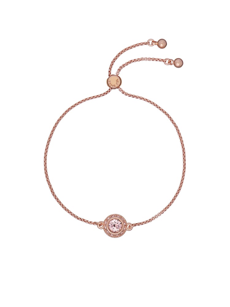 Ted Baker Pink SOLETA: Solitaire Sparkle Crystal Adjustable Bracelet - Image 1 of 5