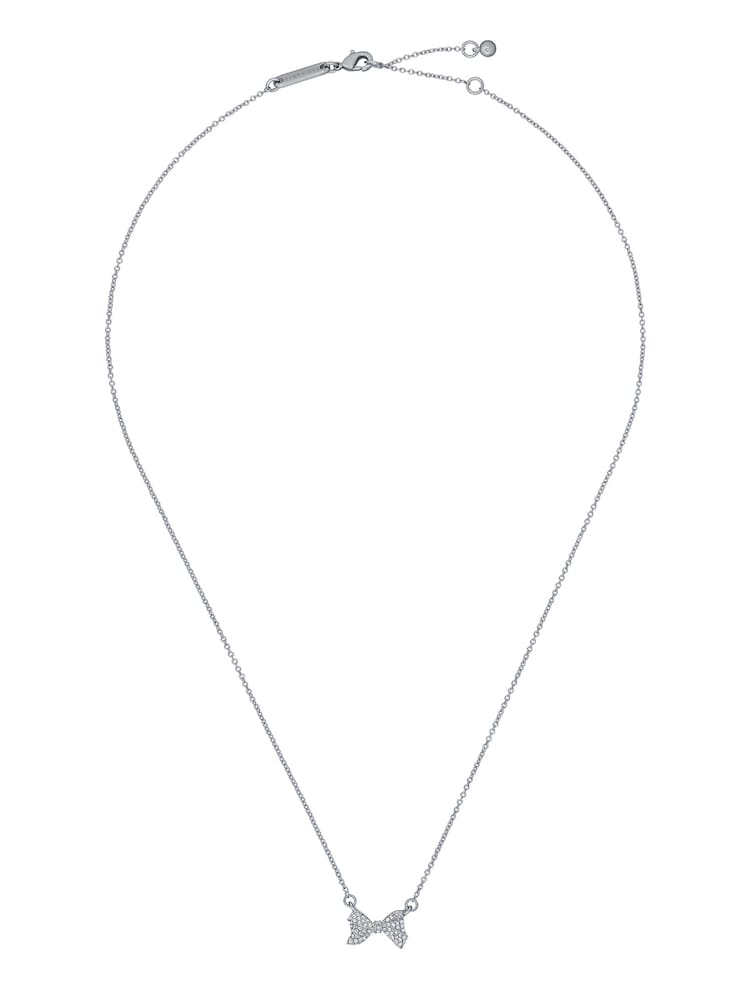 Ted Baker Silver Tone BARSIE Crystal Bow Pendant Necklace - Image 2 of 4