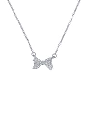 Ted Baker Silver Tone BARSIE Crystal Bow Pendant Necklace - Image 3 of 4