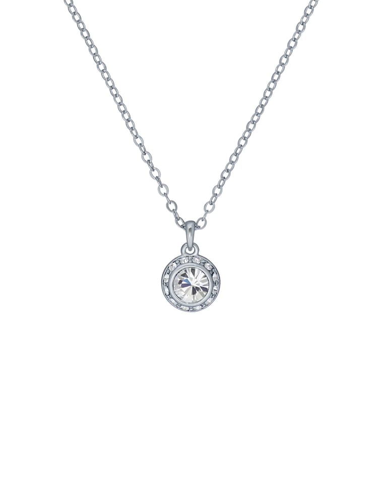 Ted Baker Silver Tone SOLTELL: Solitaire Sparkle Crystal Pendant Necklace - Image 3 of 5