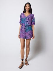 SCAMP & DUDE Pink Leopard Ray Playsuit - Image 1 of 4