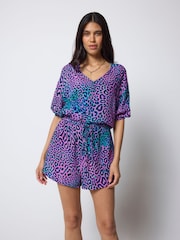 SCAMP & DUDE Pink Leopard Ray Playsuit - Image 2 of 4