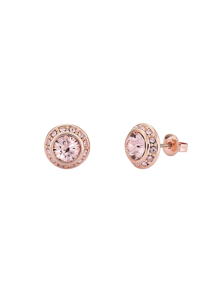 Ted Baker Pink SOLETIA: Solitaire Sparkle Crystal Stud Earrings - Image 4 of 5