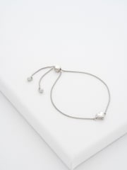 Ted Baker Silver Tone SARSAH: Crystal Sparkle Heart Adjustable Bracelet - Image 1 of 4