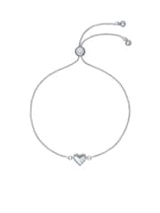Ted Baker Silver Tone SARSAH: Crystal Sparkle Heart Adjustable Bracelet - Image 2 of 4