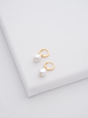 Ted Baker Gold Tone PERIAA: Pearl Huggie Earrings - Image 1 of 5
