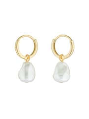 Ted Baker Gold Tone PERIAA: Pearl Huggie Earrings - Image 4 of 5