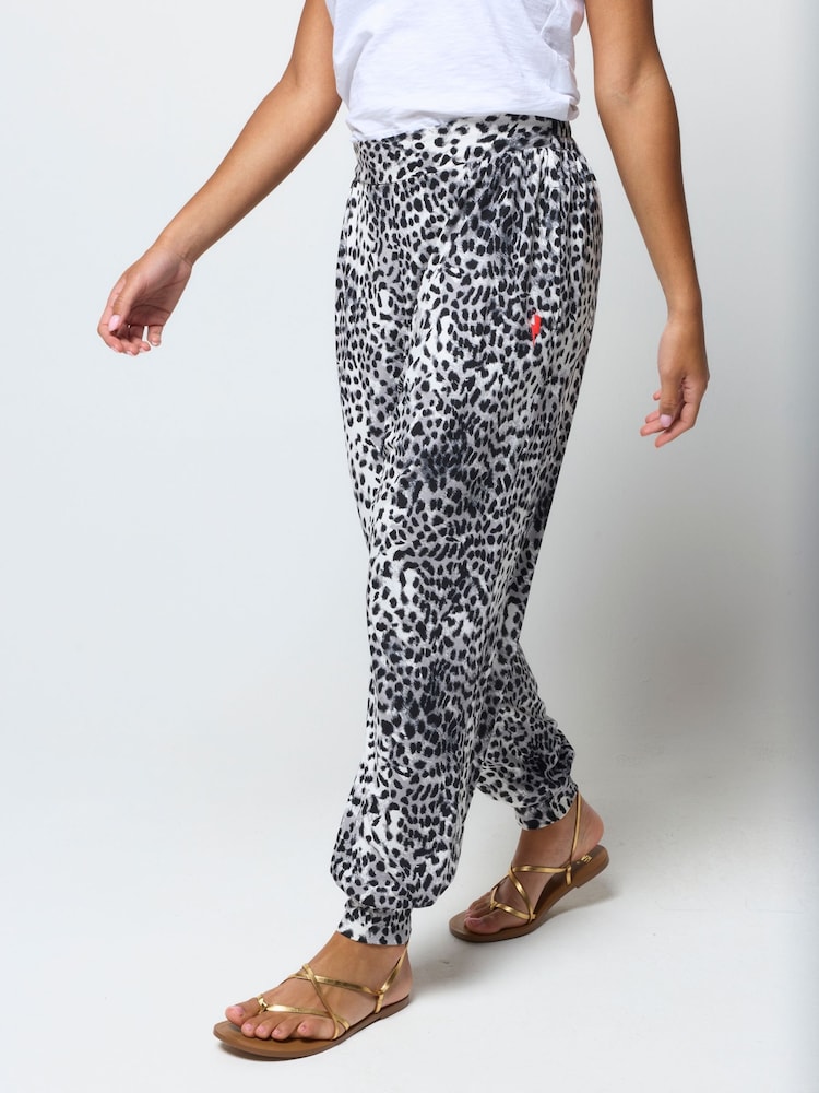 SCAMP & DUDE Grey Cheetah Balloon Leg Jersey Trousers - Image 6 of 6 SCAMP & DUDE Grey Cheetah Balloon Leg Jersey Trousers - Image 6 of 6