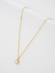 Ted Baker Gold Tone SOLTELL: Solitaire Sparkle Crystal Pendant Necklace - Image 1 of 4