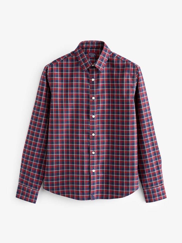 UNTUCKit Blue Wrinkle-Free Slim Fit Cheny 100% Cotton Shirt - Image 5 of 6