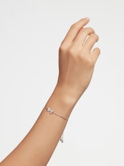 Ted Baker Silver Tone BARSET: Crystal Bow Adjustable Bracelet - Image 4 of 5