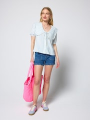 SCAMP & DUDE Blue Stripe Collared Blouse - Image 2 of 4