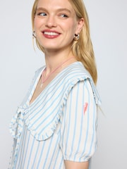 SCAMP & DUDE Blue Stripe Collared Blouse - Image 4 of 4