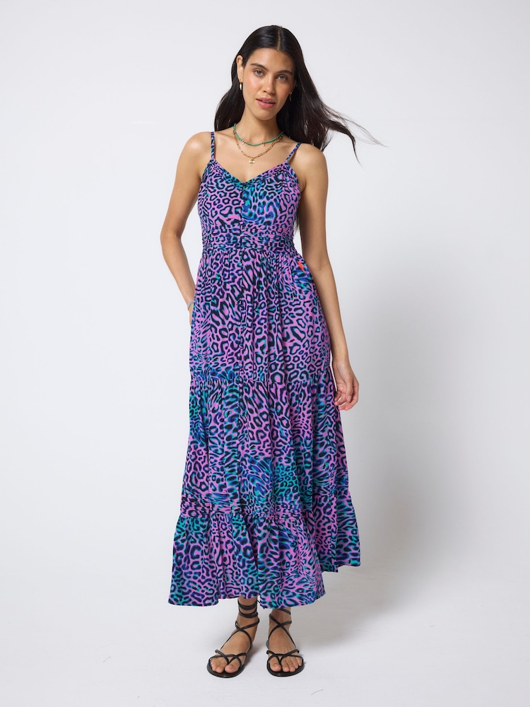 SCAMP & DUDE Pink/Green Pintuck Midi Sundress - Image 2 of 5