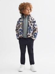 Reiss Ecru Multi Cadet Teen Relaxed Sherpa Zip-Through Jacket - Image 3 of 6