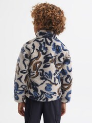 Reiss Ecru Multi Cadet Teen Relaxed Sherpa Zip-Through Jacket - Image 5 of 6