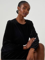 FatFace Black Annie Velvet Dress - Image 4 of 6