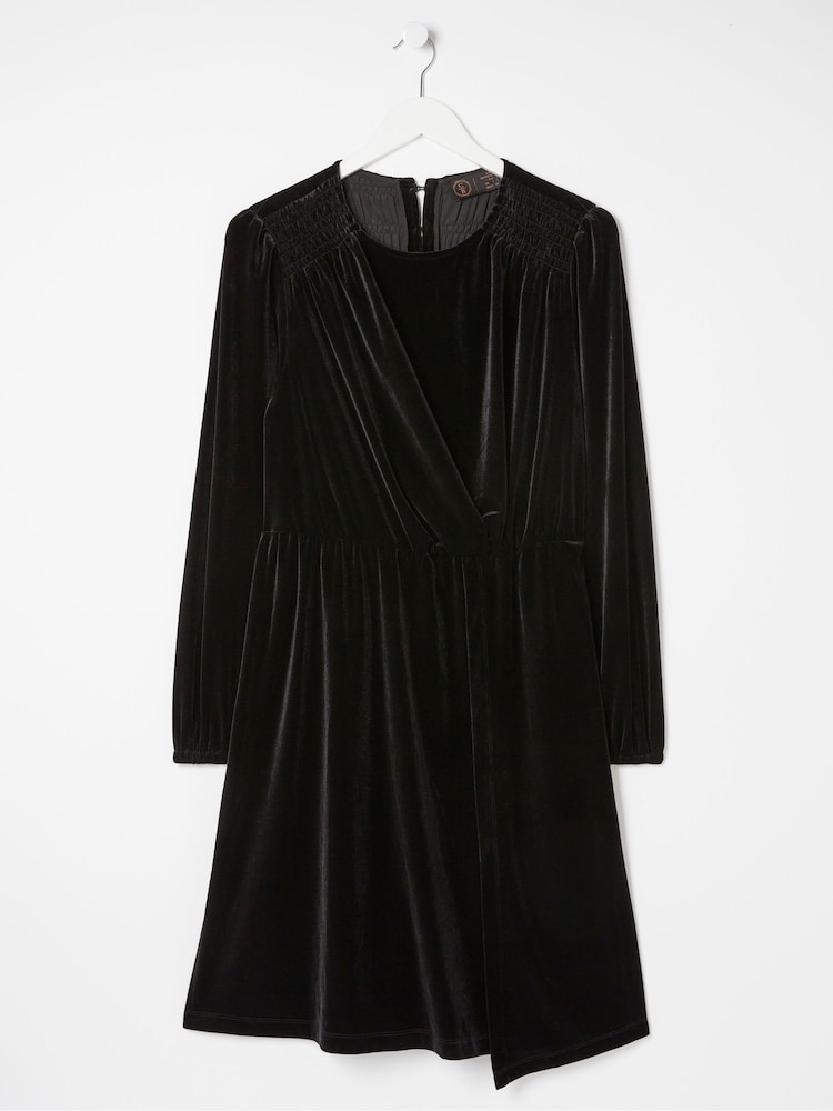 FatFace Black Annie Velvet Dress - Image 6 of 6