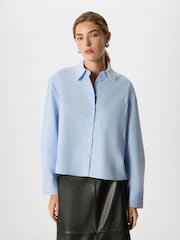 Whistles Blue Boxy Oxford Cotton Shirt - Image 5 of 6