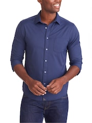 UNTUCKit Navy Blue Wrinkle-Free Performance Slim Fit Gironde Shirt - Image 1 of 3
