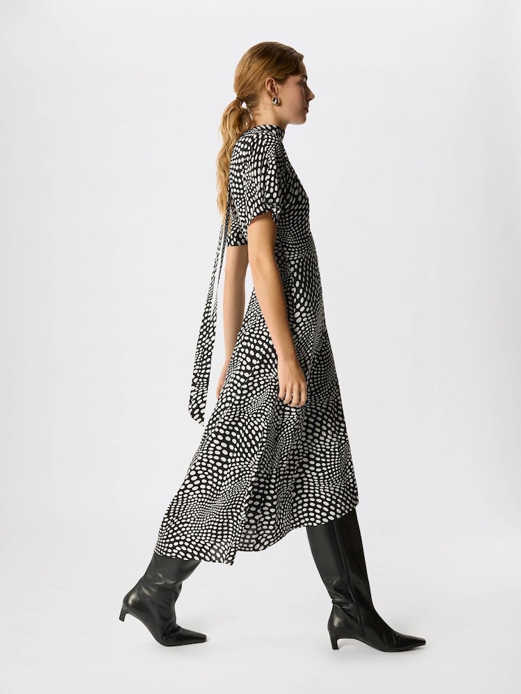 Whistles Mixed Spot V-Neck Midi Dress - Bild 2 von 4