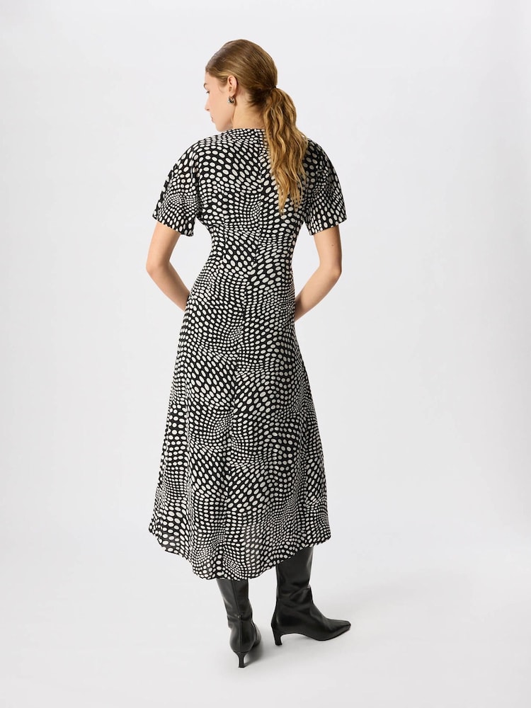 Whistles Mixed Spot V-Neck Midi Dress - Bild 4 von 4