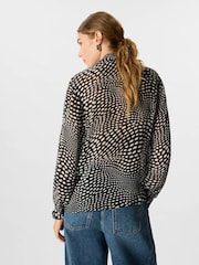 Whistles Black Mixed Spot Scarf Sheer Blouse - Image 4 of 4