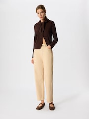 Whistles Brown Crew Neck Scarf Cardigan - Image 2 of 4