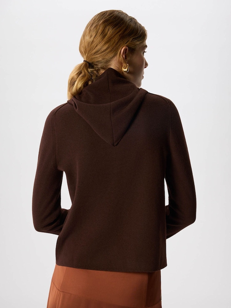 Whistles Brown Crew Neck Scarf Cardigan - Image 4 of 4 Whistles Brown Crew Neck Scarf Cardigan - Image 4 of 4