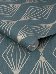 Art For The Home Emerald Green Boutique Marquise Geo 10M Wallpaper - Image 3 of 3