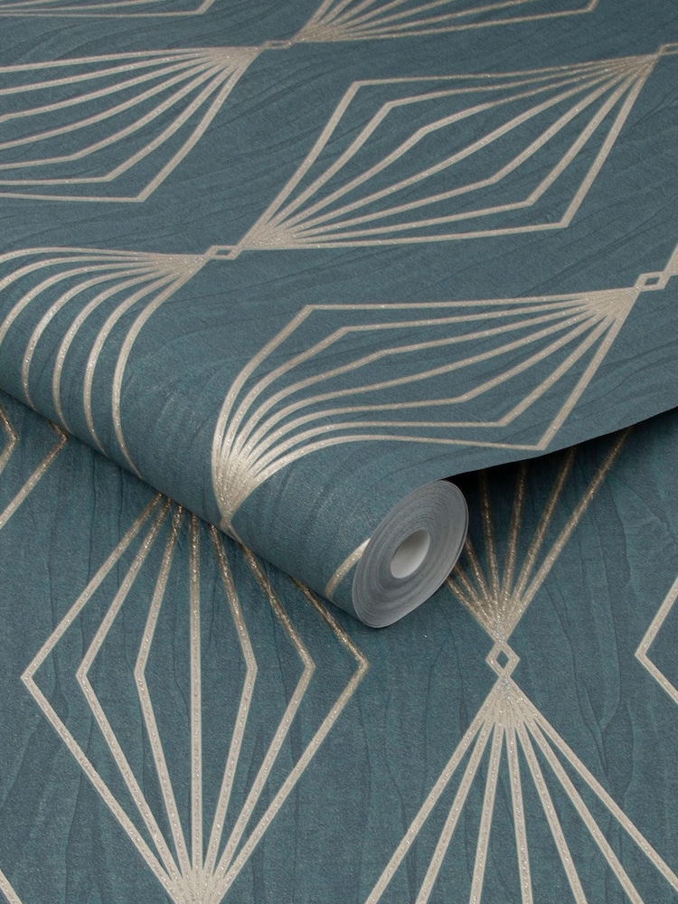 Art For The Home Emerald Green Boutique Marquise Geo 10M Wallpaper - Image 3 of 3