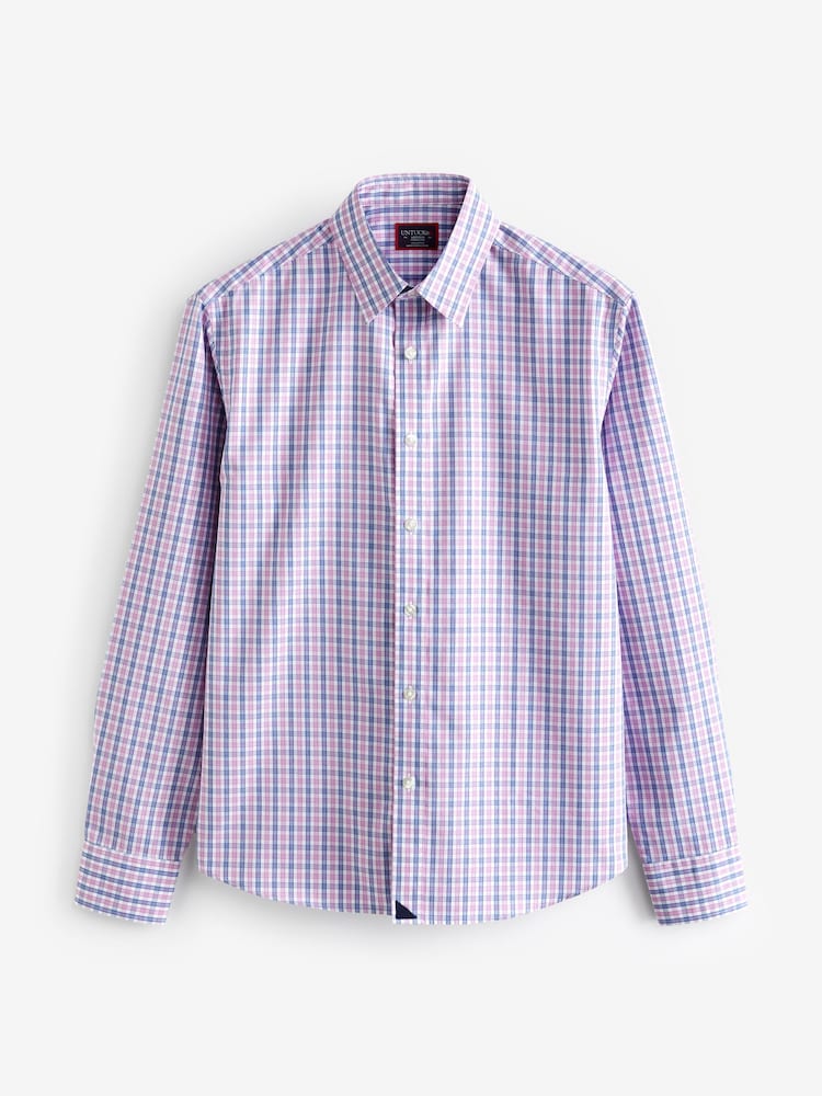 UNTUCKit Pink/Blue 100% Cotton Wrinkle-Free Slim Fit Dolcetto Shirt - Image 5 of 6
