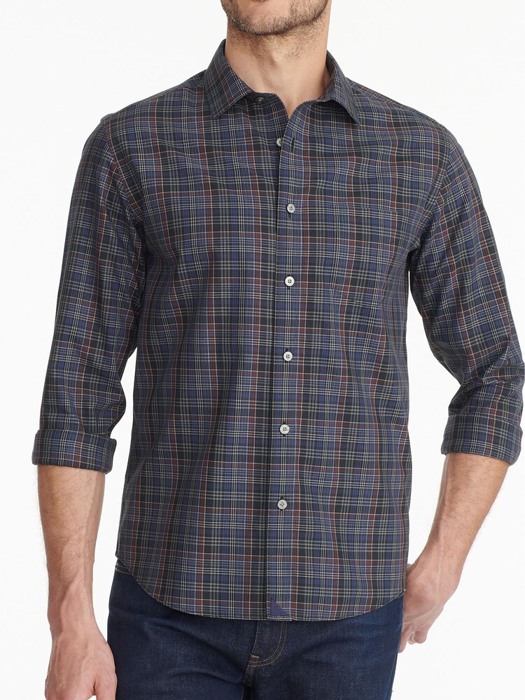 Синий - UNTUCKit 100% Cotton Wrinkle-Free Slim Fit Cordero Shirt - Изображение 1 из 5