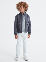 Reiss Airforce Blue Shuffle 13-14 yrs Wool Blend Zip-Through Jacket - Image 1 of 6