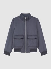 Reiss Airforce Blue Shuffle 13-14 yrs Wool Blend Zip-Through Jacket - Image 2 of 6