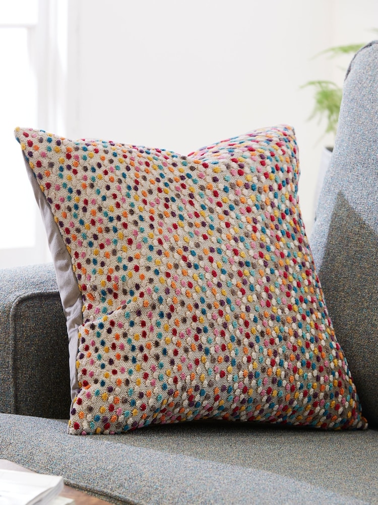 Multi Cut Velvet Spot 43 x 43cm Cushion - Image 1 of 6