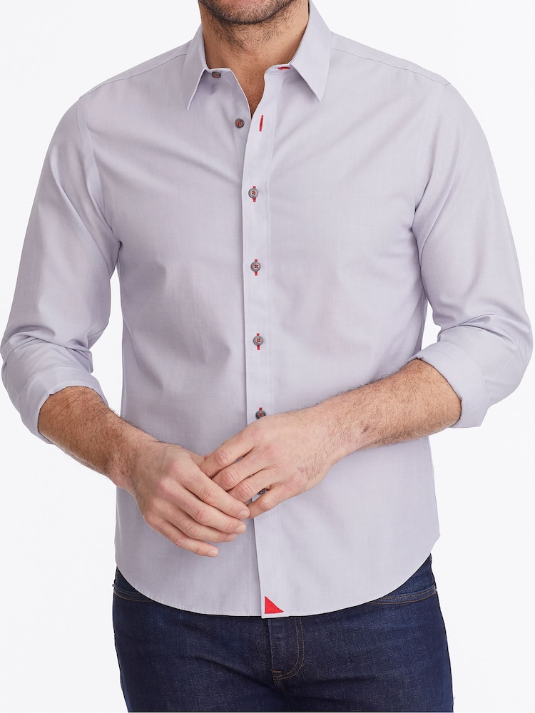 UNTUCKit Purple Wrinkle-Free Relaxed Fit Rubican 100% Cotton Shirt - Image 3 of 6