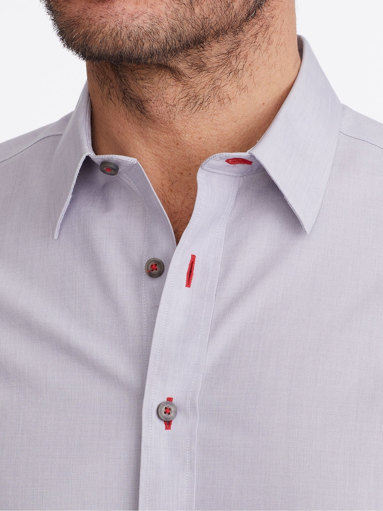 UNTUCKit Purple Wrinkle-Free Relaxed Fit Rubican 100% Cotton Shirt - Image 4 of 6