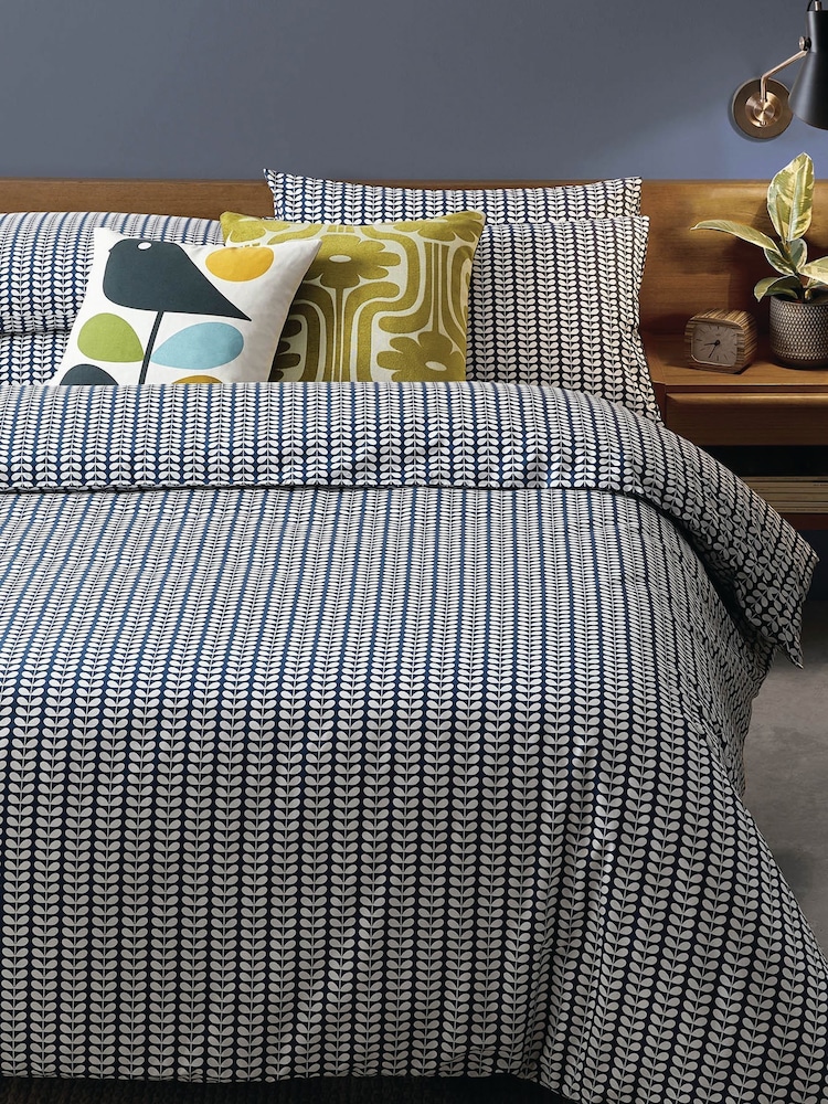 Orla Kiely Blue Tiny Stem 100% Cotton Duvet Cover - Image 1 of 2