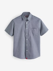 UNTUCKit Blue 100% Cotton Wrinkle-Free Short-Sleeve Slim Fit Petrus Shirt - Image 5 of 5